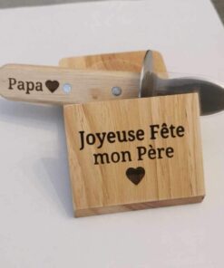 Couteau à huîtres et son socle personnalisable