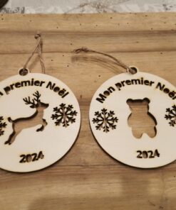Boule premier Noël découpe personnalisable