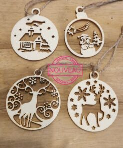 Lot de 4 boules de Noël