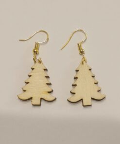 Boucles d'oreilles Sapin accroches dorées